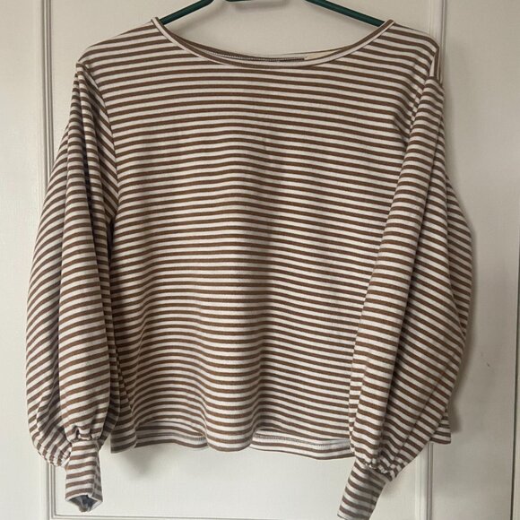 Artlove Paris Striped puffed sleeve top - size medium, twee, tomatogirl, French - Picture 10 of 14